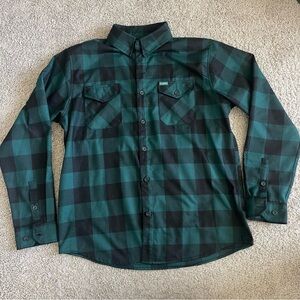 DIXXON Evergreen Checkered Button Down Flannel Shirt